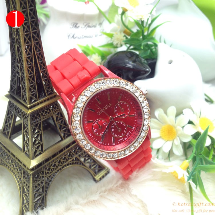 hotsalegift design quartz diamond fashion watch silicone watch women ladies 5