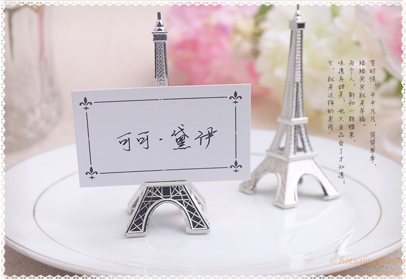 hotsalegift eiffel tower silverfinish place card holder wedding decorations 2