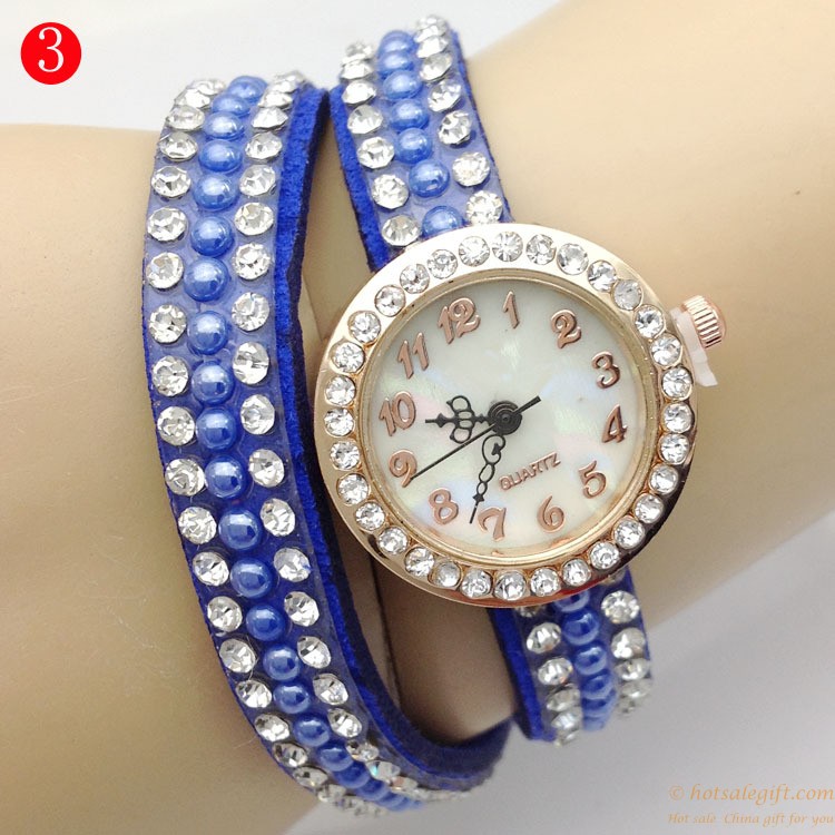 hotsalegift full diamond fashion bracelet quartz glass watch girls 2