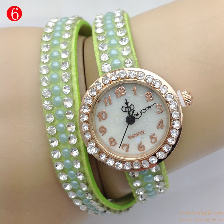 hotsalegift full diamond fashion bracelet quartz glass watch girls 5