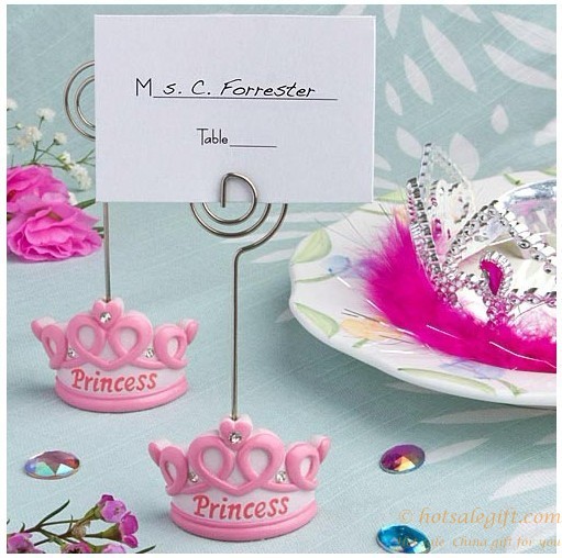 hotsalegift hot sale crown themed princess place card holder baby shower favors