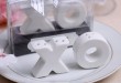 Klemmer og kysser Ceramic XO formet Salt og Pepper Shakers Favor