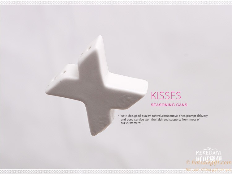 hotsalegift hugs kisses ceramic xo shaped salt pepper shakers favor 4