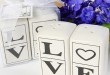 "Love" ceramic salt & pepper shakers for wedding couple