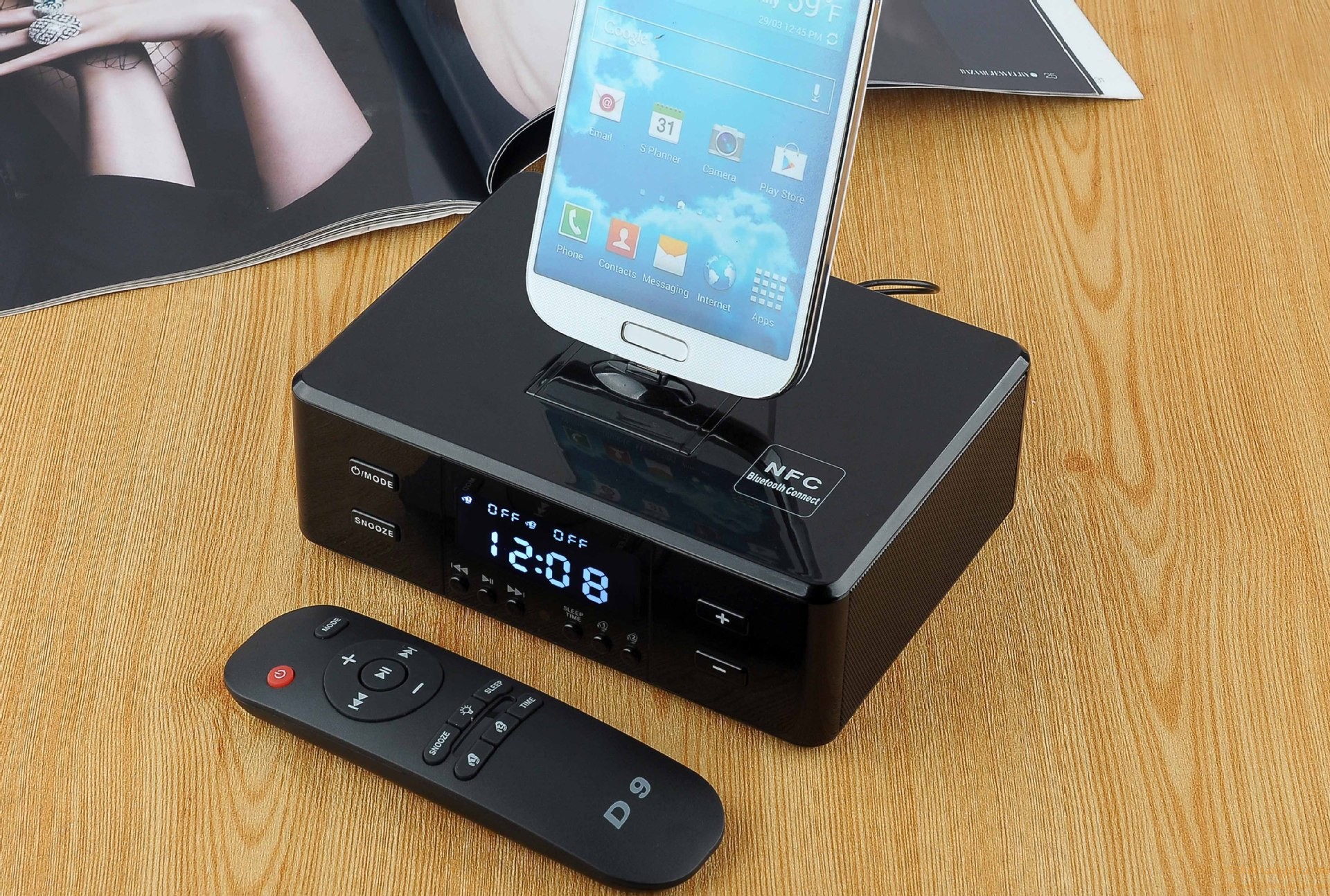 hotsalegift multifunction portable nfc dock bluetooth audio speaker iphone android smartphone 6