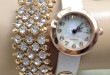 Популярни и горещо продажба звездното диамант гривна кварцов часовник за момичета