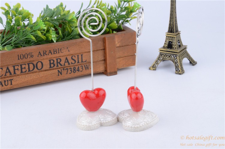 hotsalegift red heart shaped place card holder favor wedding party 2