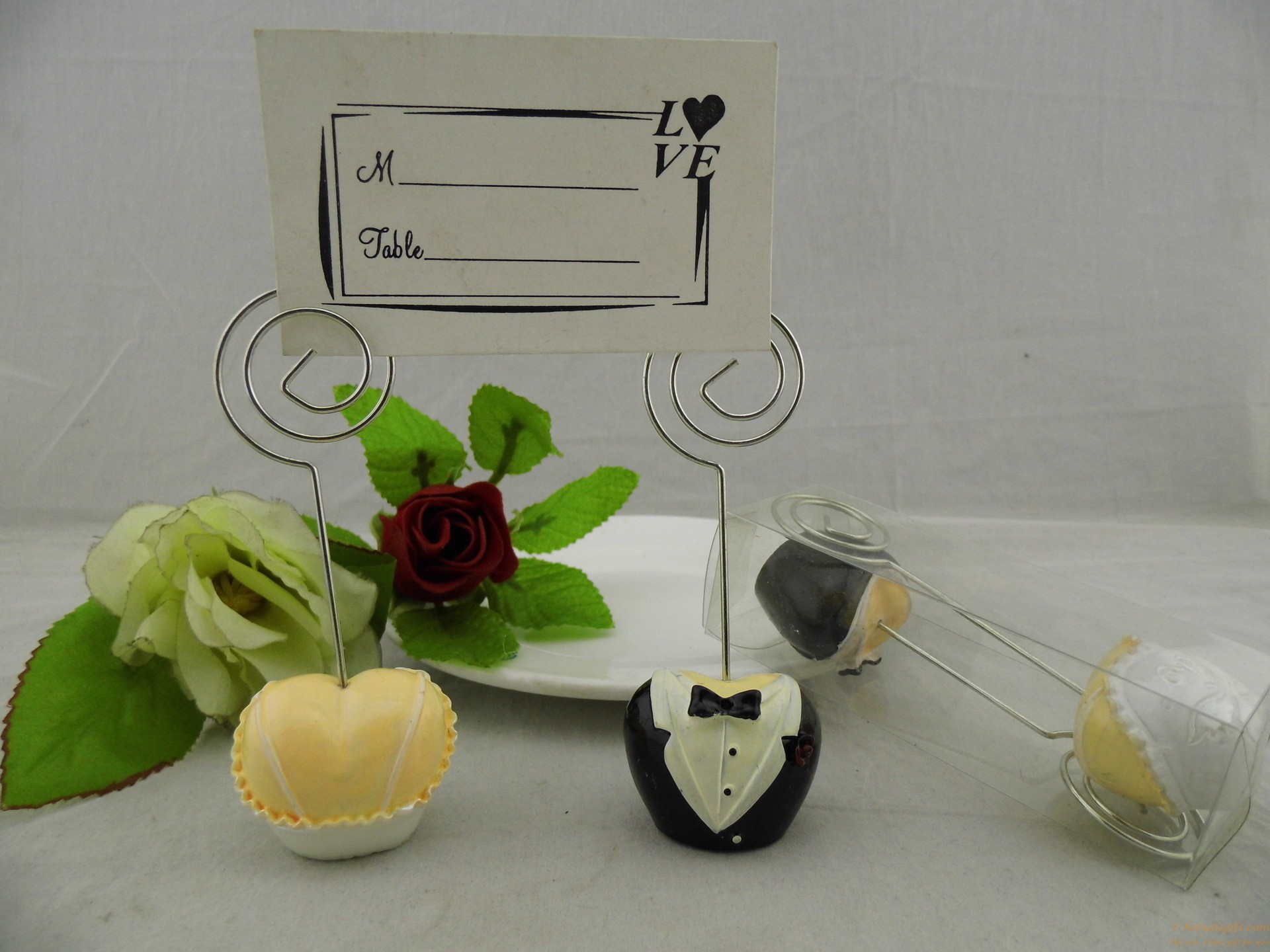 hotsalegift resin bride groom place card holder decoration wedding favors