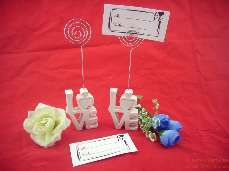 hotsalegift resin love shaped place card holder wedding souvenir gifts