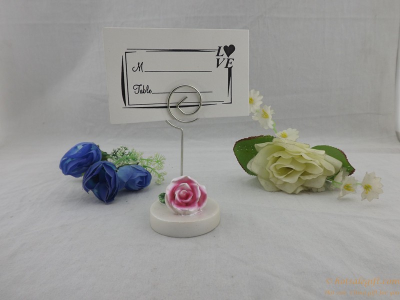 hotsalegift rose shaped resin place cardphoto holder favor wedding table decoration 1