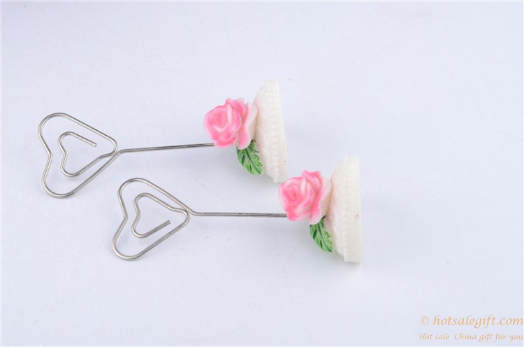 hotsalegift rose shaped resin place cardphoto holder favor wedding table decoration 3