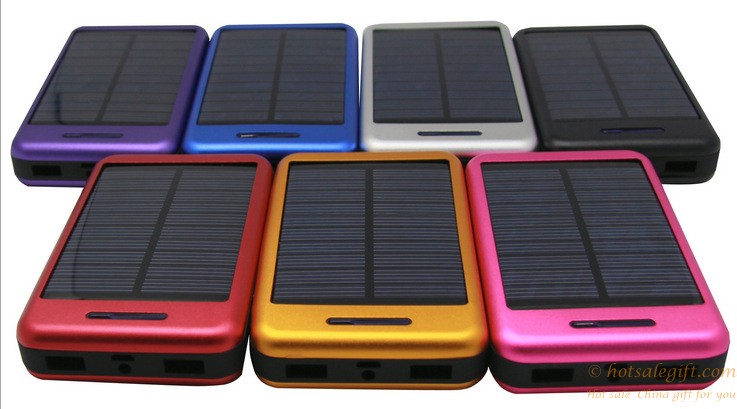 hotsalegift aluminum highcapacity solar mobile power bank charger 6