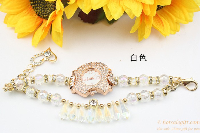 hotsalegift apple shaped fashion alloy diamond crystal bracelet ladies watches girls ladies 9