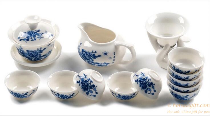 hotsalegift chinese style high quality blue white porcelain tea set 4