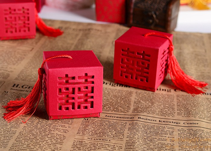 hotsalegift creative chinese style handmade folding hollow candy box wedding gift fringed 3