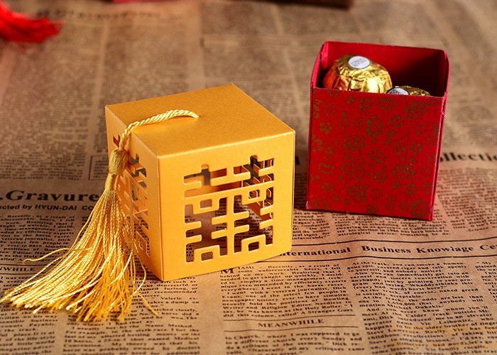 hotsalegift creative chinese style handmade folding hollow candy box wedding gift fringed 4