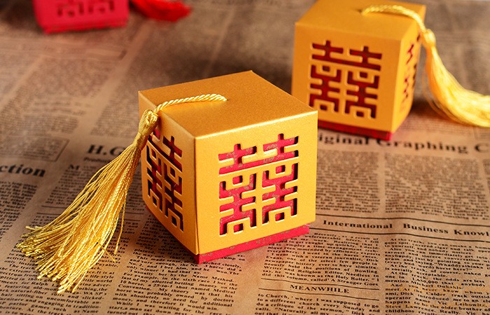hotsalegift creative chinese style handmade folding hollow candy box wedding gift fringed