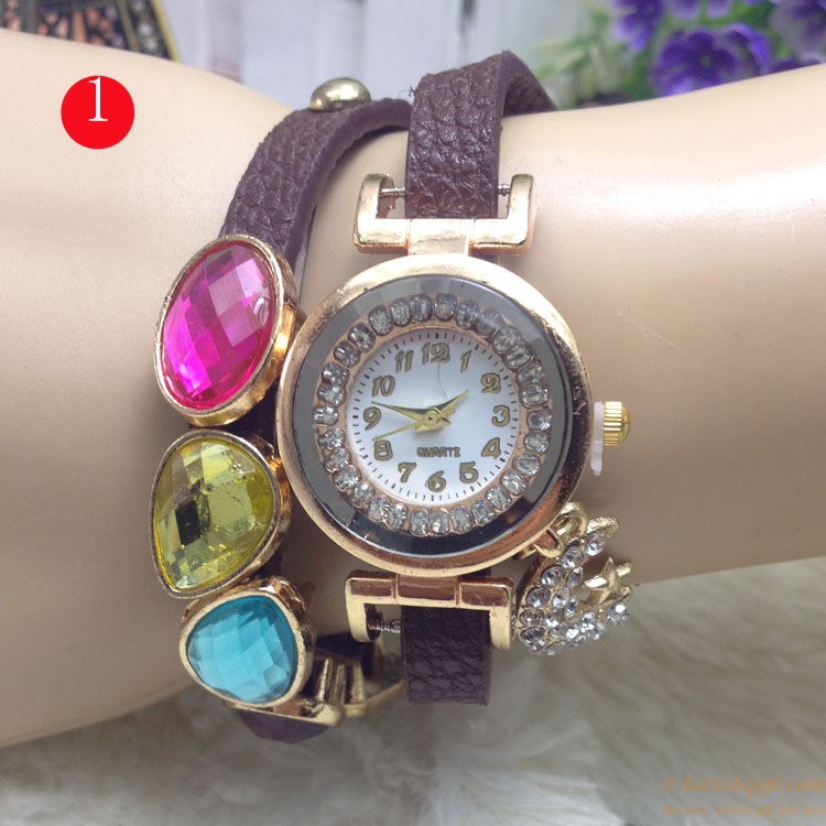 hotsalegift diamond moon pendant bracelet watch women girls 1