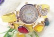 Diamond moon pendant bracelet watch for women and girls
