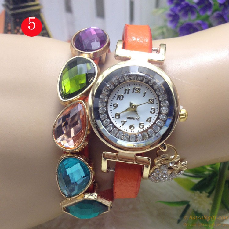 hotsalegift diamond moon pendant bracelet watch women girls 5
