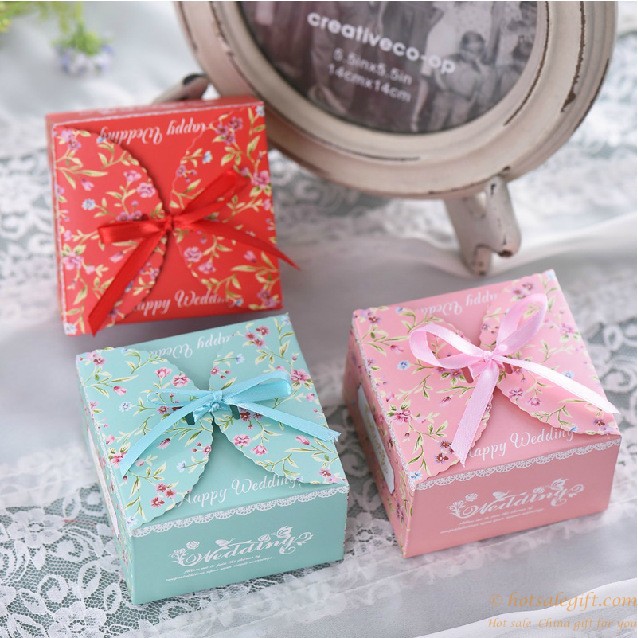 hotsalegift floral print triangular cake personalized candy box 1