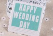 Personalisierte Aufkleberkarte für Hochzeit und Dekoration - "HAPPY WEDDING DAY" Modell 11