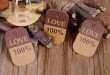 Personalisierte Aufkleberkarte für Hochzeit und Dekoration - "LIEBE 100%" Modell 12