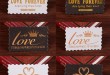 Přizpůsobená nálepka karta pro svatbu a dekorace- "LOVE navždy" model 6