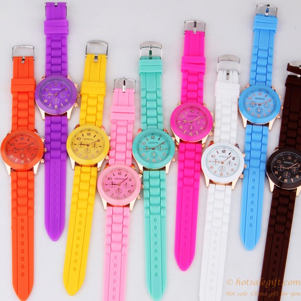 hotsalegift promotion fashion cheap geneva watch silicone jelly watch ladies