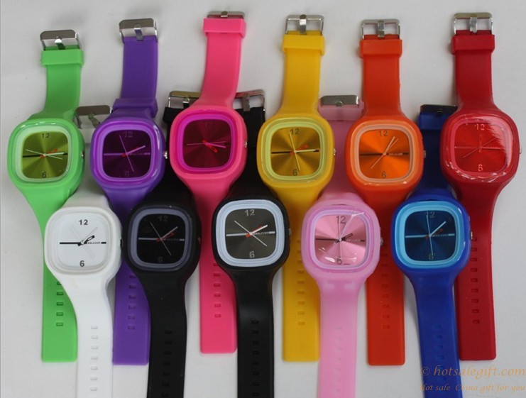 hotsalegift silicone jelly sport quartz wrist watch students young 1