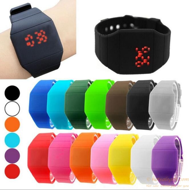 hotsalegift wholesale colorful touch screen led digital silicone watch custom logo