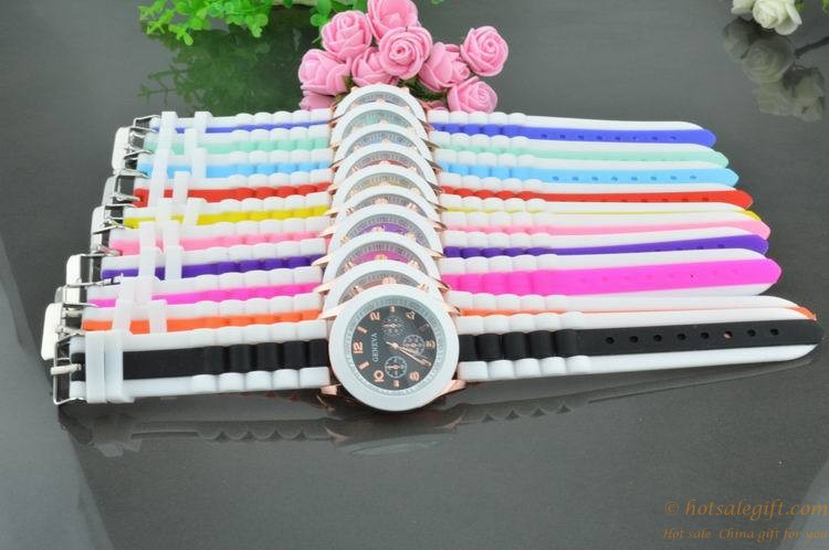 hotsalegift wholesale geneva brand jelly fashion silicone watch wrist quartz watch 5