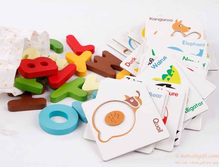 hotsalegift wooden early education kindergarten learning toys english alphabet puzzle toy animal cognition card design children - Kindergarten Learning Toys