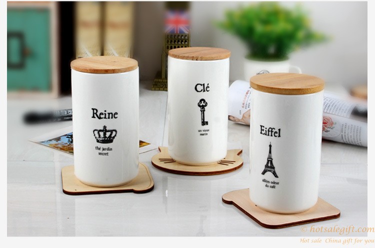 hotsalegift beautifully cute ceramic cup creative coffee mug milk cup wooden cover