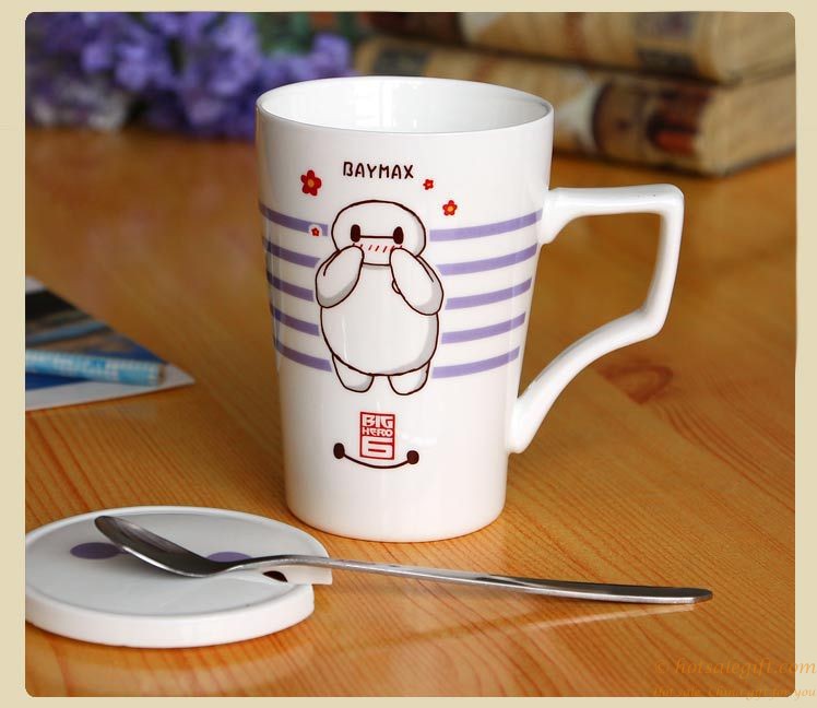 hotsalegift big hero design ceramic mug lid spoon 3
