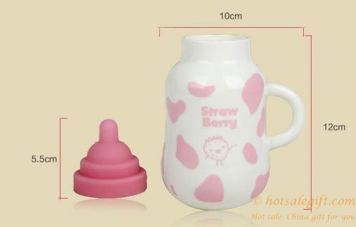 hotsalegift ceramic milk mug bottle silicone pacifier 1