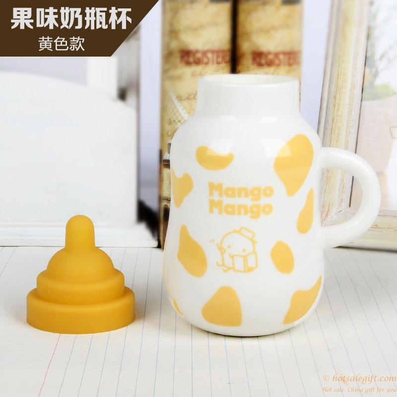 hotsalegift ceramic milk mug bottle silicone pacifier 8
