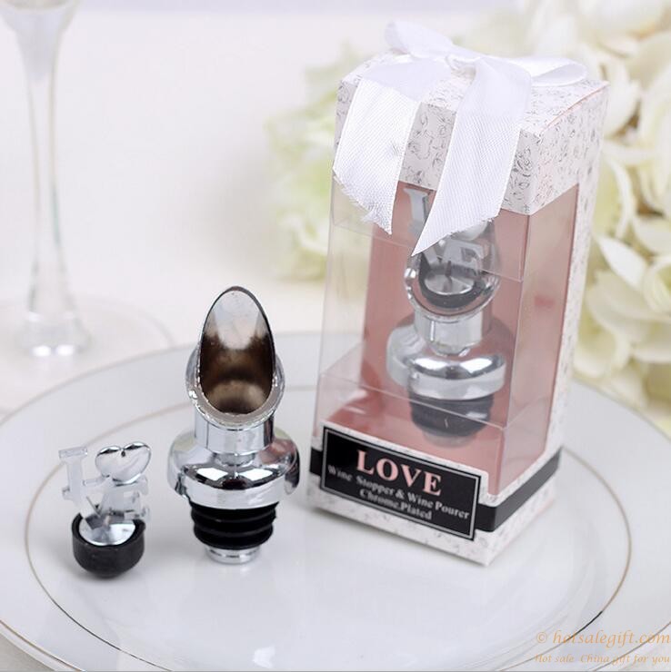hotsalegift creative design wedding gifts love wine pouring wine bottle stopper 3