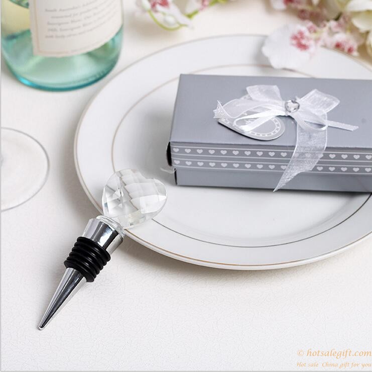 hotsalegift creative wedding gifts simple heartshaped crystal wine stopper 2
