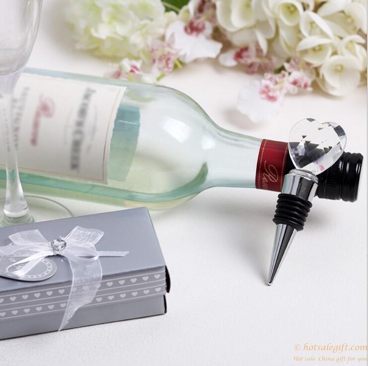 hotsalegift creative wedding gifts simple heartshaped crystal wine stopper 3