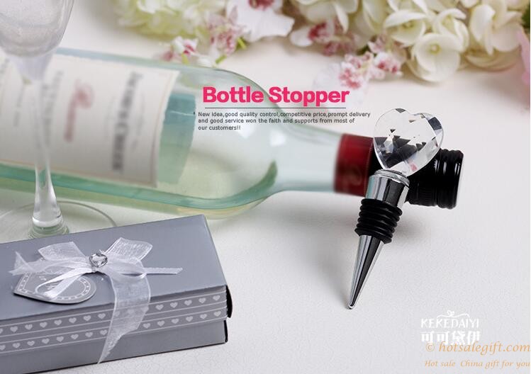 hotsalegift creative wedding gifts simple heartshaped crystal wine stopper 5