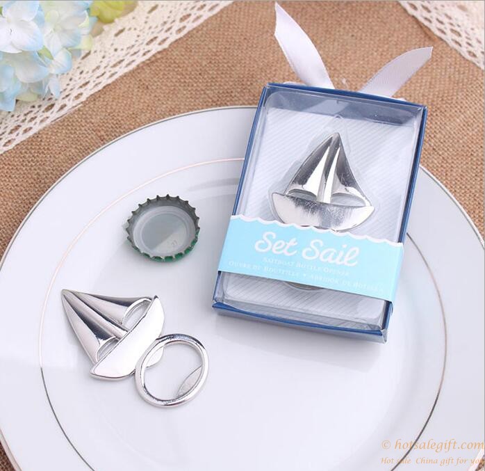 hotsalegift creative wedding gifts upscale alloy set sail sailing bottle opener