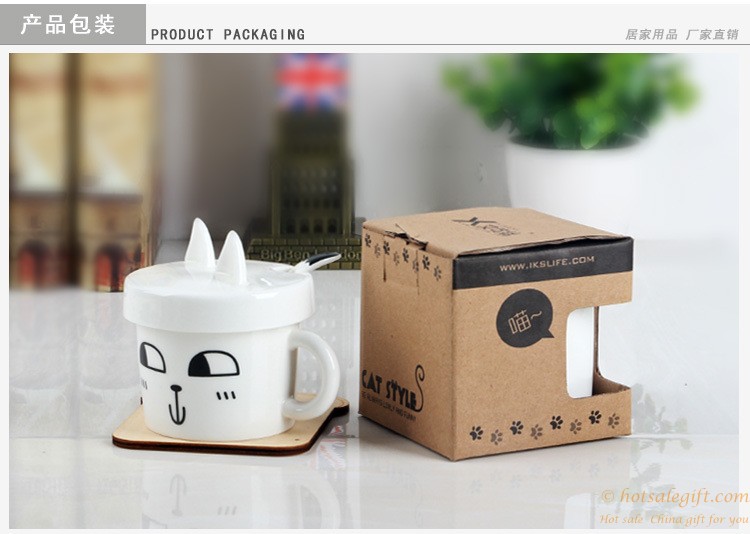 hotsalegift cute cartoon design ceramic mug lovely design spoon 5