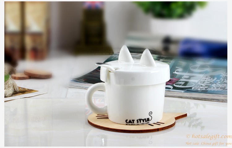 hotsalegift cute cartoon design ceramic mug lovely design spoon 6