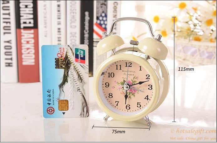 hotsalegift fashion design mini classic retro metal alarm clock 2