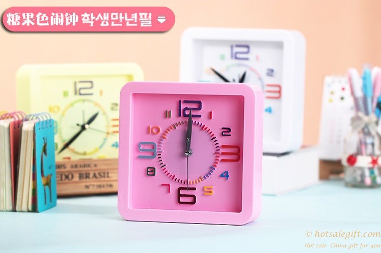 hotsalegift fresh fashion student desk table clock alarm clock digital pointer 2