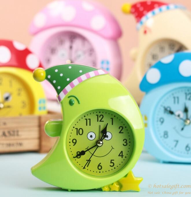hotsalegift lovely moon mushroom colorful creative design plastic alarm clock 1