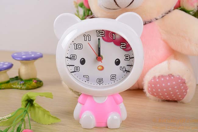 hotsalegift plastic cartoon bear children creative alarm clock 2