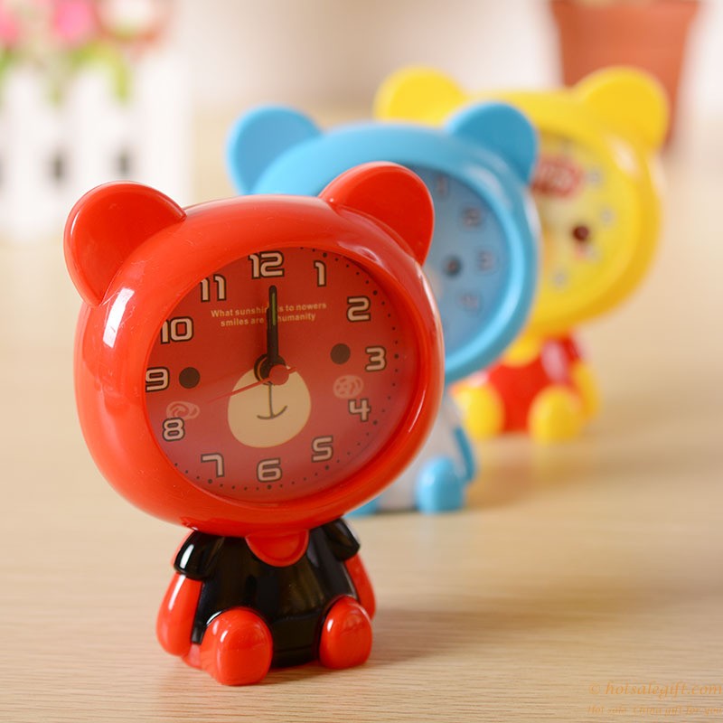 hotsalegift plastic cartoon bear children creative alarm clock 7