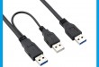 USB 3.0 мощност Y кабел два A мъжки към USB Мъж за външен твърд диск